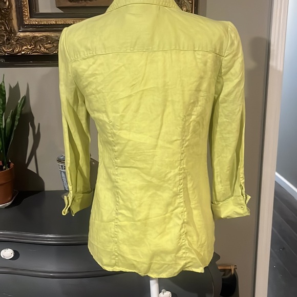 Tweeds Women’s 100% Linen Button Down 3/4 sleeve Shirt with Embroidered … - Picture 6 of 7